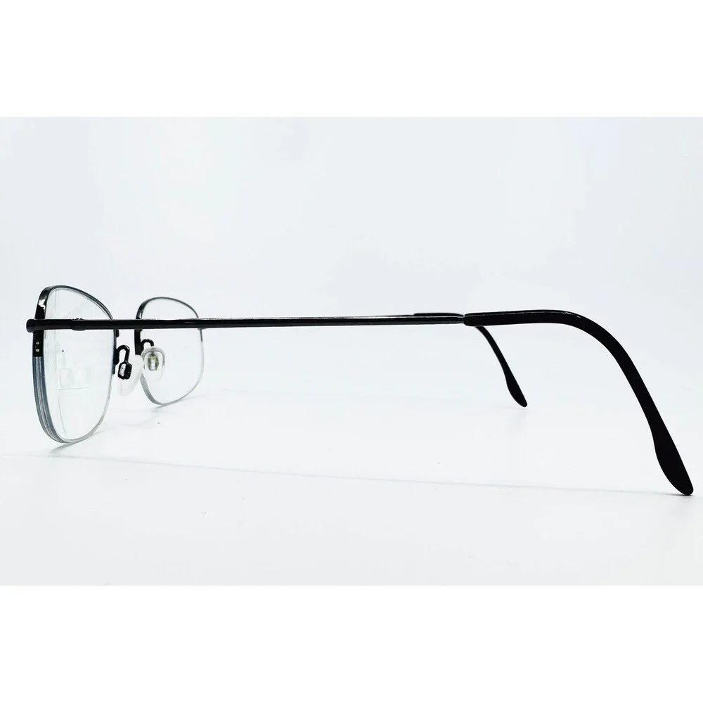 Zyloware Stetson 228 Eyeglasses Mens Black Metal Oval Half Rim 058 54-18-140